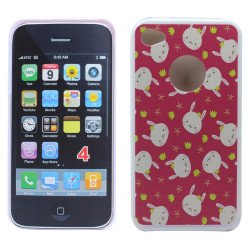 iPhone 4 4S Happy Bunny Design Gummy Case (Happy Bunny)